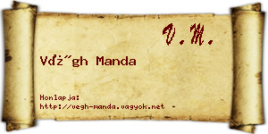 Végh Manda névjegykártya
